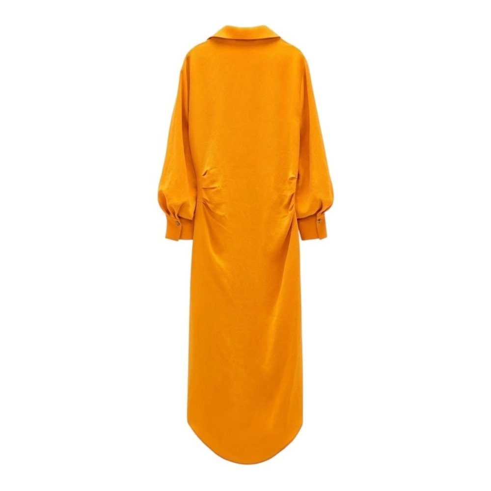 🧡ZARA Tangerine Wrap Tunic Dress Size S NWOT🧡 - Picture 3 of 5